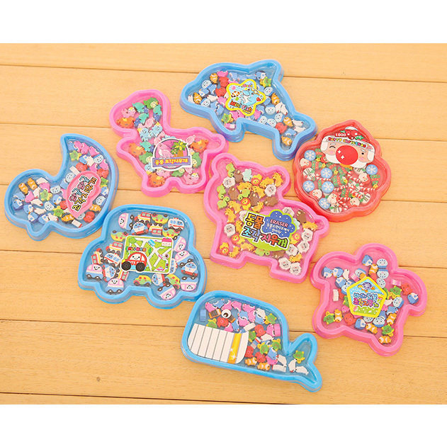 Creative stationery cartoon eraser cute animal boxed eraser kindergarten children students learning prizes
