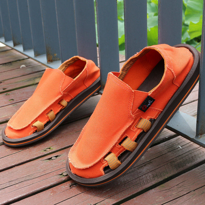 Summer breathable low-top cloth shoes Korean version of the trend canvas shoes men's casual slip-on slip-on shoes over-the-foot beggars shoes