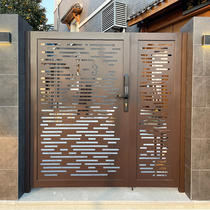 Stainless steel courtyard door entry door single door anti-theft door carved iron door villa door garden door fence door