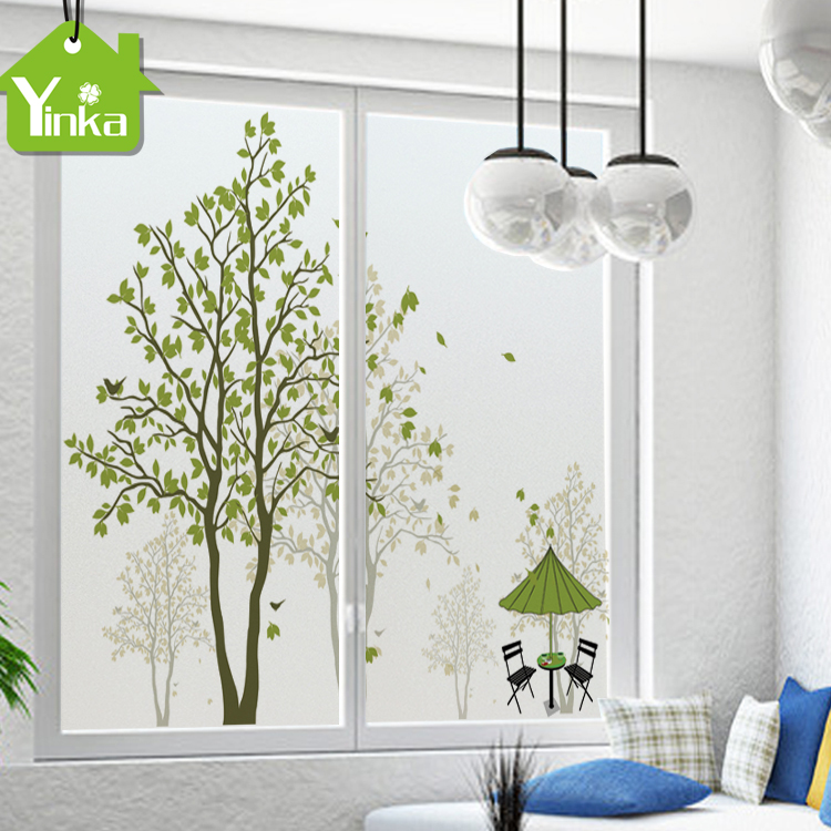 Custom matte glass stickers shine opaque personality creative decoration dressing room window paste shade tree