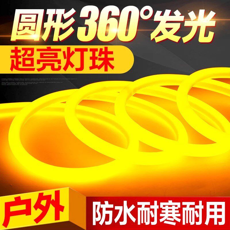 LED lamp with low pressure 12V round 360 degree glowing LED waterproof neon flexible advertising outdoor lamp strip