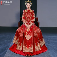 Традиционный свадебный наряд Сюхэ, летнее свадебное платье, 2021 года, дракон и феникс