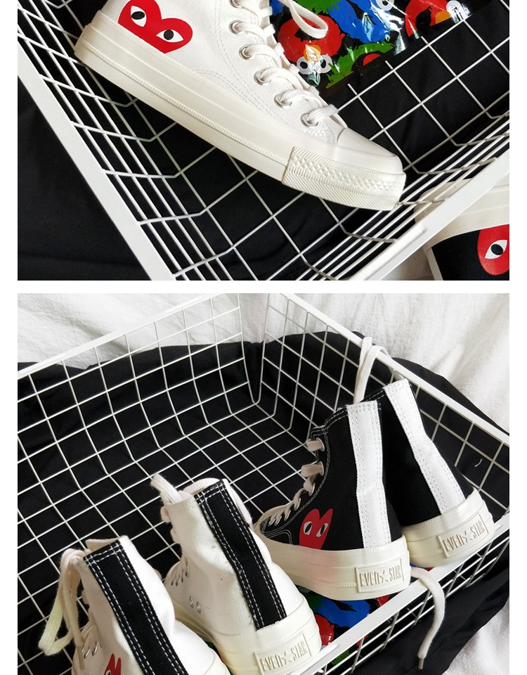 Giày vải nữ cao giúp ulzzang retro đường phố tình yêu đôi mắt to thập niên 1970 chung mùa thu ván Gaobang giày thủy triều giầy boot nữ