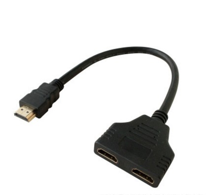 HDMI HD 10% second-line three-way wire 1 4 version HDMI one male and two female twin line connecting line conversion line