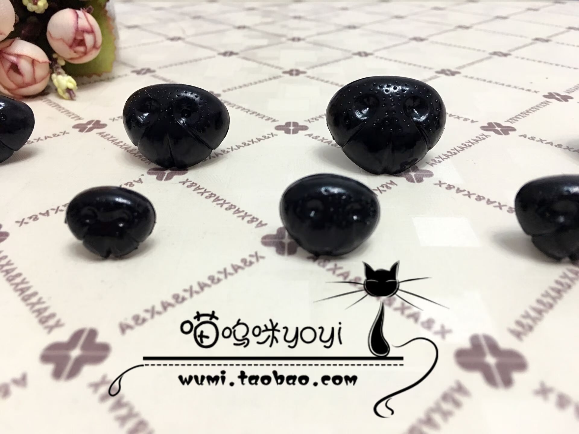 Búp bê búp bê phụ kiện DIY mô phỏng mũi chó 麻 mũi tam giác vải nhung chắp vá đặc biệt em bé búp bê