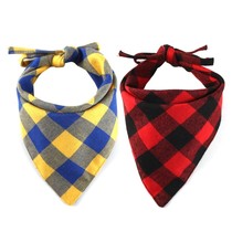 Pet dog Yellow Blue Red Black Plaid Halloween Christmas triangle scarf scarf saliva scarf scarf scarf small and medium large dog