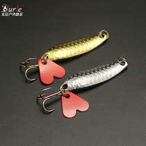 2 Luya willow leaf spoon-shaped curved red heart sequins 5 5g4 5cm bait bass beak single hook horse mouth tie hair hook