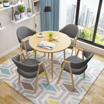 Simple negotiation reception office leisure table and chair combination shop milk tea beauty 4s round table shop table