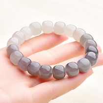 And Tian YuHandchain Womens Gradient Smoke Purple Old Type Pearl Road Pass Jade Hand Strings Abacus Beads Jewelry 9mmx10mm