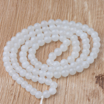 Xinjiang Hetian white jade hanging chain round beads natural jade necklace 108 pieces Jade peas pendant sheep jade necklace Buddha beads