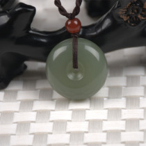 Xinjiang Hetian Jade seed material safe buckle pendant male and female couples pendant jade necklace Jade Pei Jade brand
