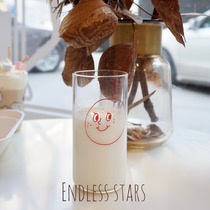 ES) oh lollyday with ins big fat face cute cartoon glass milk cup fruit juice Cup heat-resistant