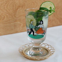 ES) homemade ins Net red same retro Goblet Glass Milk Cup juice coffee cup mousse cup