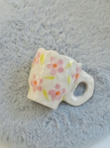 ES) Japanese hand pinch Cup handmade irregular hand-painted flower ceramic cup ins mug coffee cup
