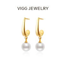 Vig pearl earrings female 2021 New Tide sterling silver earrings temperament senior sense niche design earrings earrings