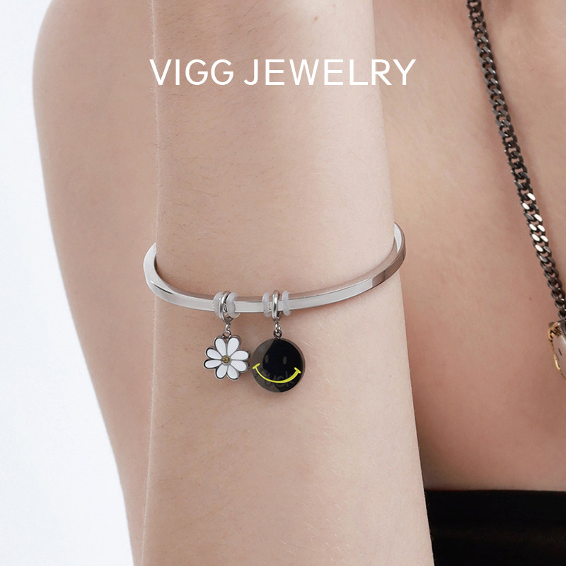 VIGG sunflower bracelet women's high-end simple open bracelet fashion personalized jewelry 2022 new accessories