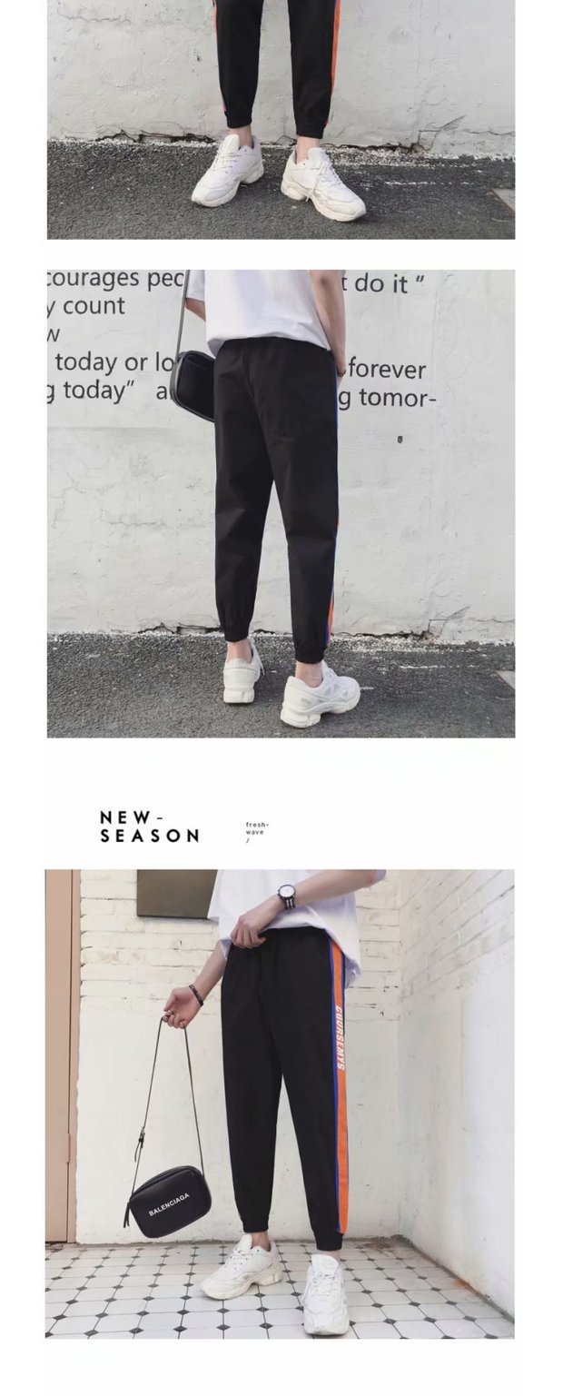 Ins siêu lửa quần lỏng ulzzang overalls quần nam thủy triều bf gió bếppipe quần Harajuku làm việc chín quần quần âu