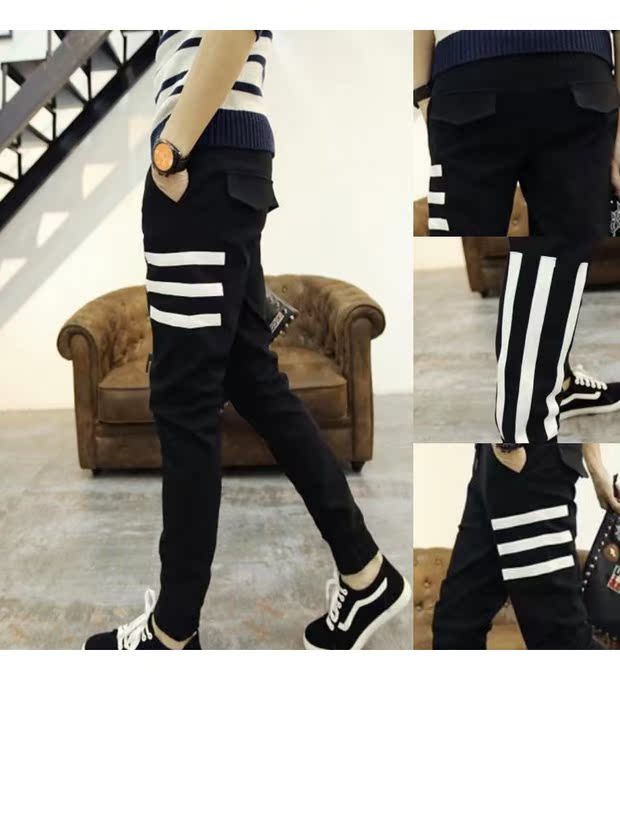 Mùa thu và mùa đông cộng với quần nhung dày của nam giới quần denim harem quần bê phiên bản Hàn Quốc quần jogger nam