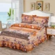 Một gia đình bốn chăn giường bedspread váy mùa thu và mùa đông dày lanh váy 1.5m1.8m2.0 mét bộ chăn - Bộ đồ giường bốn mảnh