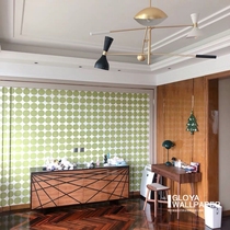 Swedish original imported wallpaper Nordic modern minimalist background wallpaper simple round pattern wood pulp paper wallpaper