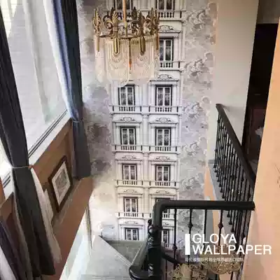 Spot 100% French European-style building Vienna style wall panel wallpaper recommended