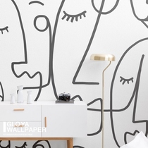 Drawing Face Wallpaper Mural UK imported custom Mural abstract art wall Wallpaper