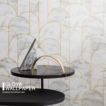 Spot Swedish imported wallpaper light luxury marble texture arched living room bedroom background wallpaper live well 8823
