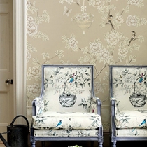 Columbine wallpaper Peony Garden imported environmentally friendly non-woven wallpaper flowers and birds New Chinese living room large custom mural
