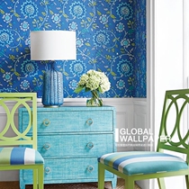 Thibaut American original imported environmentally friendly paper American classic flower living room bedroom background wall wallpaper