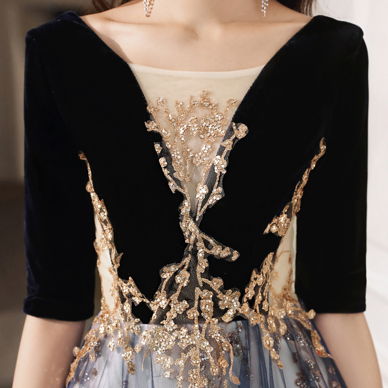 Annual Meeting High-End Evening Dress 2026 New Black Light Luxury Sophisticated Niche Socialite Banquet Engagement Hostess Women