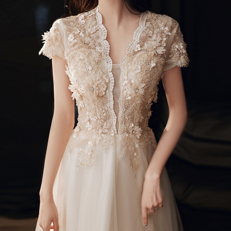 Light Wedding Dress, Annual Party, Light Luxury Socialite Style Evening Dress for Women, 2026 New Model, Host Banquet Dress, High-End Travel Photography Light Wedding Dress, Annual Party, Light Luxury Socialite Style Evening Dress for Women, 2026 New Model, Host Banquet Dress, High-End Travel Photography