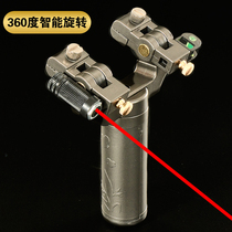 Precision flat skin slingshot fast Press free tie 360 Rotating bow head outdoor competitive flat leather slingshot