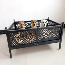Dog bed iron dog bed and cat bed medium large pet supplies solid wooden bed gold Mao Teddy bear dens