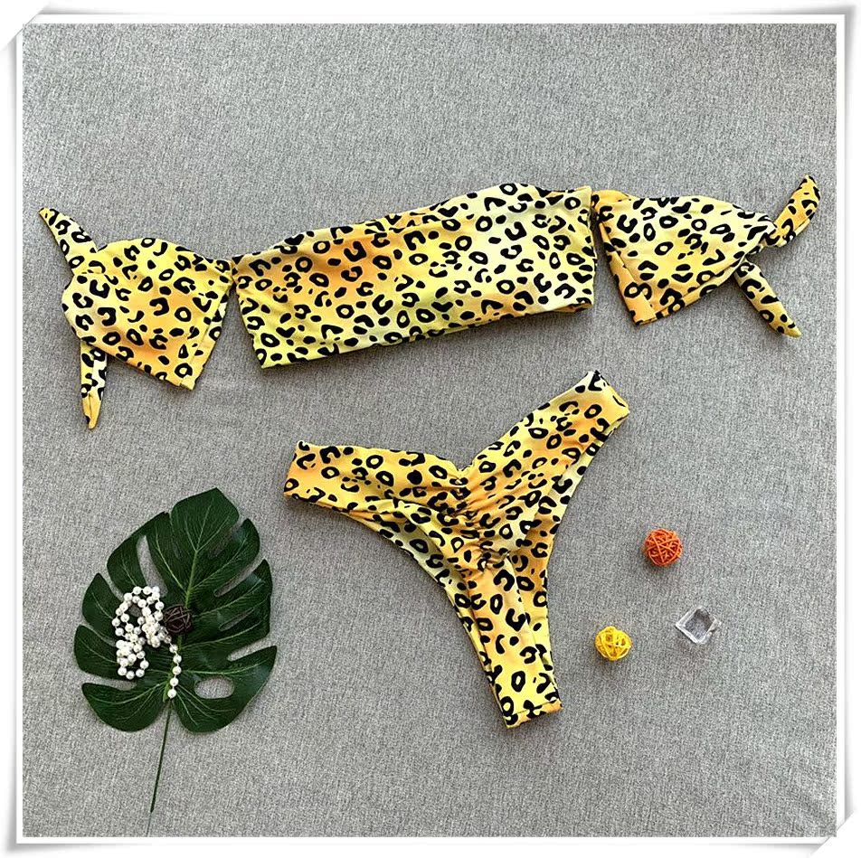 2018 mới châu Âu và Mỹ da báo bikini nữ quai bikini đồ bơi châu Âu và Mỹ áo tắm gợi cảm bikini ống top - Bikinis đồ bơi nữ