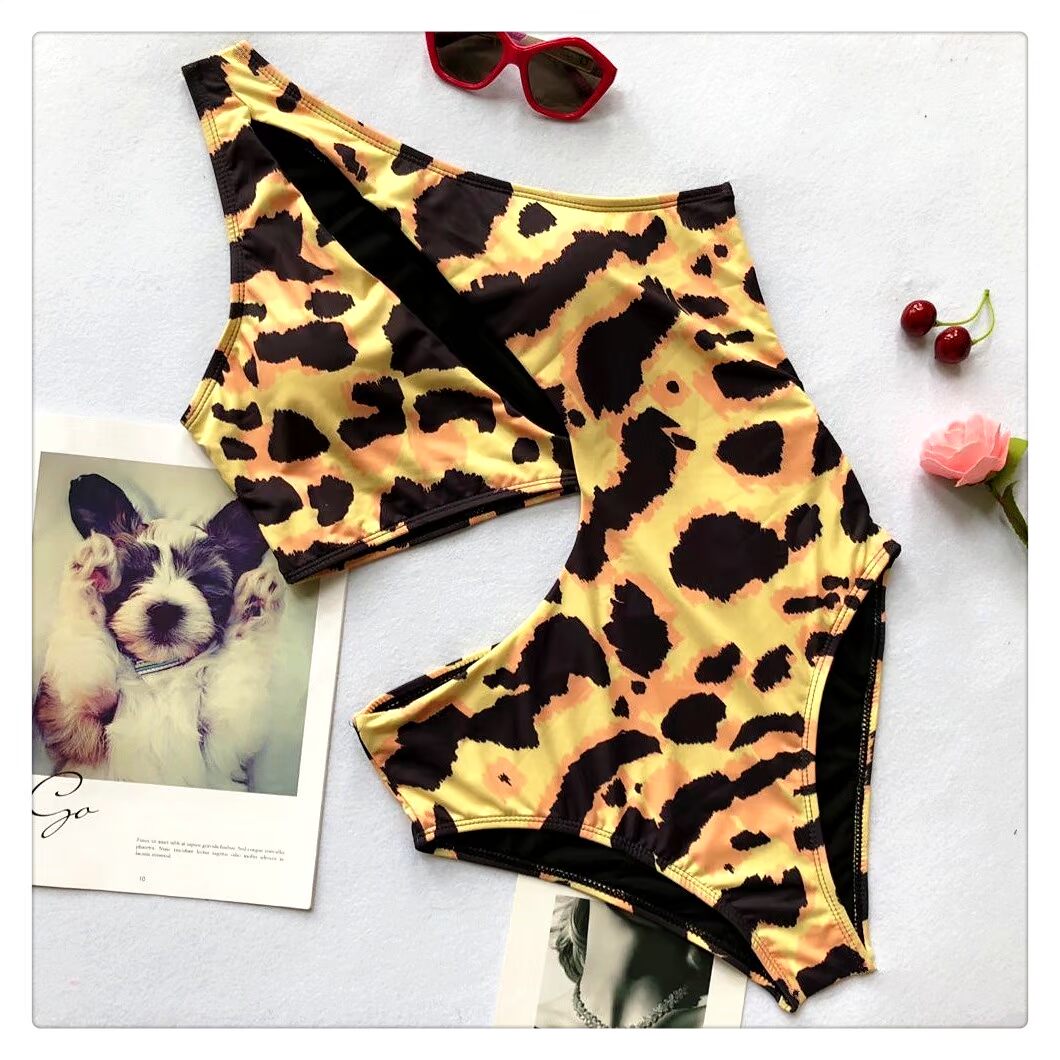 2018 speed bán bikini kiểu áo tắm một mảnh áo tắm nóng bỏng gợi cảm da báo nữ một mảnh bikini châu Âu và Mỹ đồ bơi liền thân cho bé trai