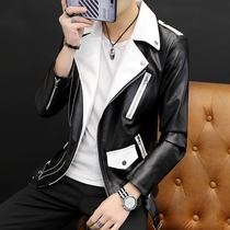 Leather clothes mens body Hans version of spring and autumn season youth 2022 new spring fashion trends jacket leather jacket PU leather mens clothing