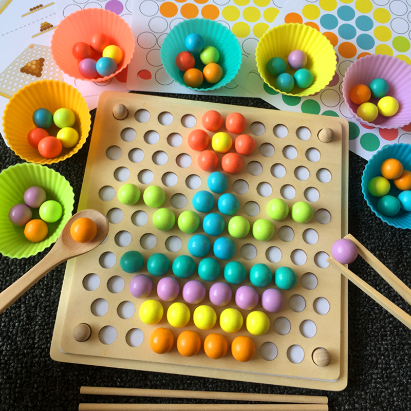 Children's clip balls Bean hand-eye coordination Chopsticks Kindergarten Monsoon Teach Toy Clip Beads Special Force Training-Taobao