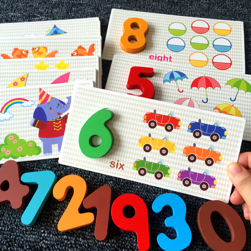 Children's identification digital card 1-10 Early teaching puzzle building blocks kindergarten Baby numerals Big card 345-year-old toy-Taobao