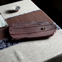 Wood grain red mud handmade hand for tea tray Home stone Plate Tea Sea Minimalist Light Lavish Modern Dry Bubble Small Tea Table Tea Set