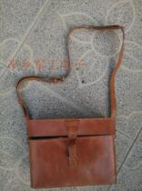 Red Collection Inventory Cultural Revolution Period Army Genuine Leather Bag Shoulder Bag Leather Box Pure Leather Backpack Old Goods