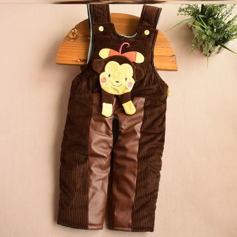 Baby anti-urine wet cuddling bag pants winter male and female baby plus suede thickened warm opening even body leather cotton pants 1-3 years old