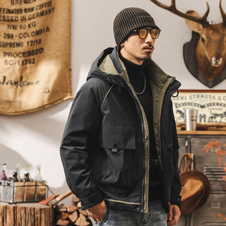 American Retro High-Fill down Workwear down Jacket for Men, Winter Thickened Warm Outdoor Parka Jacket