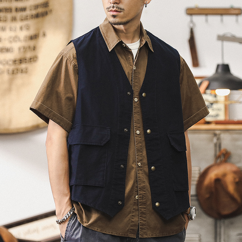 ジェイ・レノ アメリカンファッションブランド 写真撮影用作業着ベスト メンズ 夏用 ゆったり アウトドア 釣り用 ウエストコート メンズ ジャケット ベスト