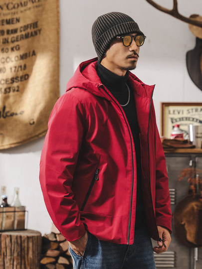 American retro light down jacket men's winter new outdoor commuting waterproof hooded jacket for men