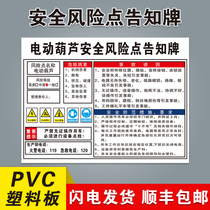Electric Hoist Safety Risk Point Informed Sign Hazard Source Distribution Room Workshop Air Pressure Injection Moulding Forklift Punching Milling Press Machine Mechanical Injury Warehouse Wagon Post Warning Signs Limited Space Mark