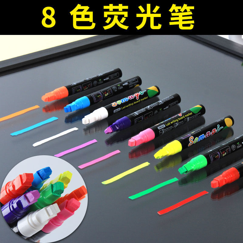 HKBO Fluorescent Pen Electronic Fluorescent Panel Specific Pen Wiped Fluorescent Pad LED Screen Green Black and White Panel Glass Pop Pen
