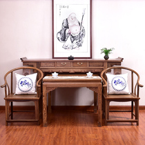 Chicken wingwood Zhongtang six-piece set Rural Hall mahogany table Chinese style case solid wood four-piece set table