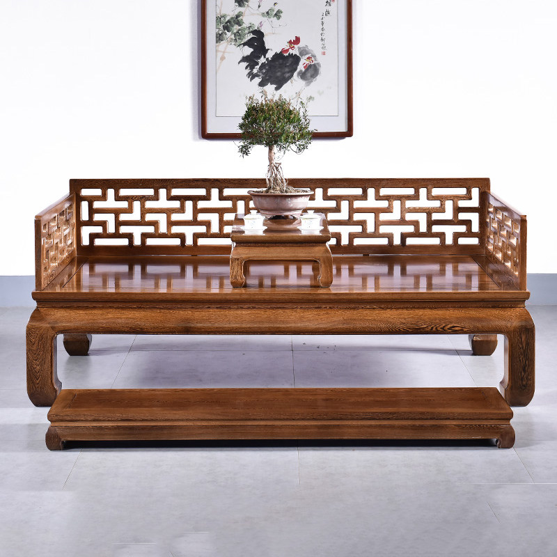 Mahogany furniture Arhat bed chicken wing wood new Chinese sofa antique solid wood imperial concubine couch Arhat collapsed beauty couch sleep collapsed
