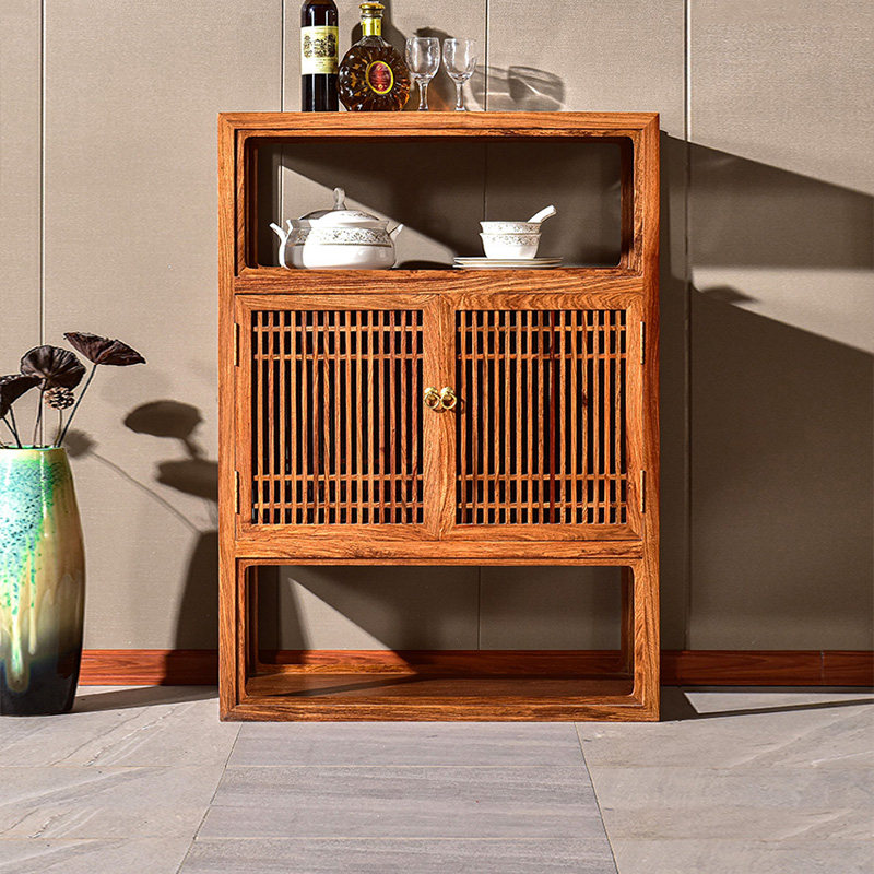 Red Wood Furniture Innate Pear Wood Dining Cabinet New Chinese Solid Wood Bowl Tray Cabinet Tea Water Cabinet Living-room Minimalist Containing Cabinet Shelve