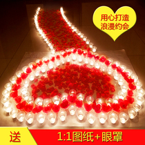 Electronic candle romantic LED candle lamp rose heart-shaped birthday arrangement creative wedding proposal confession props